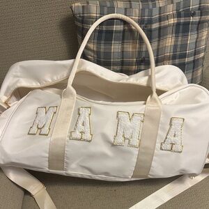 White and Gold 'MAMA' Duffle Bag